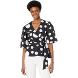 MILLY Paulina Scatter Dot Printed Top