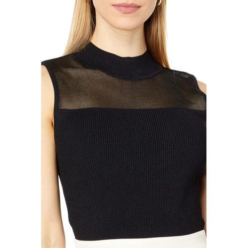  MILLY Sheer Yoke Shell Top