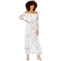 MILLY Pierce Sketched Iris Print Maxi Dress