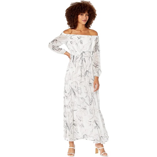  MILLY Pierce Sketched Iris Print Maxi Dress