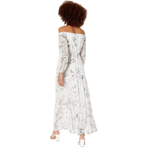  MILLY Pierce Sketched Iris Print Maxi Dress