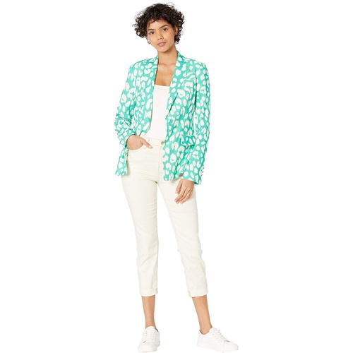  MILLY Avery Jungle Leopard Print Linen Jacket