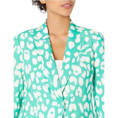  MILLY Avery Jungle Leopard Print Linen Jacket