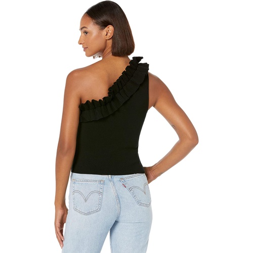  MILLY Ruffle One Shoulder Top