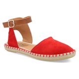 Miz Mooz Cleo Ankle Strap Espadrille Flat_RED SUEDE