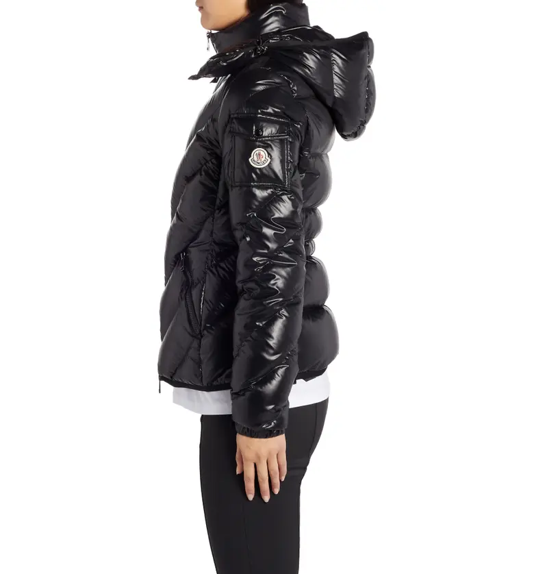 몽클레르 Moncler Brouel Water Resistant Lacquered Down Puffer Coat_BLACK
