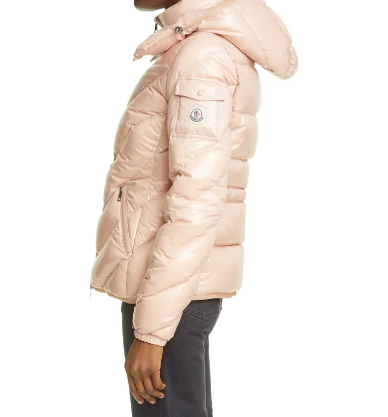 몽클레르 Moncler Brouel Water Resistant Lacquered Down Puffer Coat_PINK