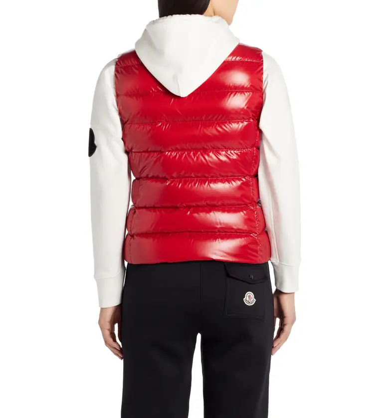 몽클레르 Moncler Ghany Short Shiny Nylon Down Vest_RED