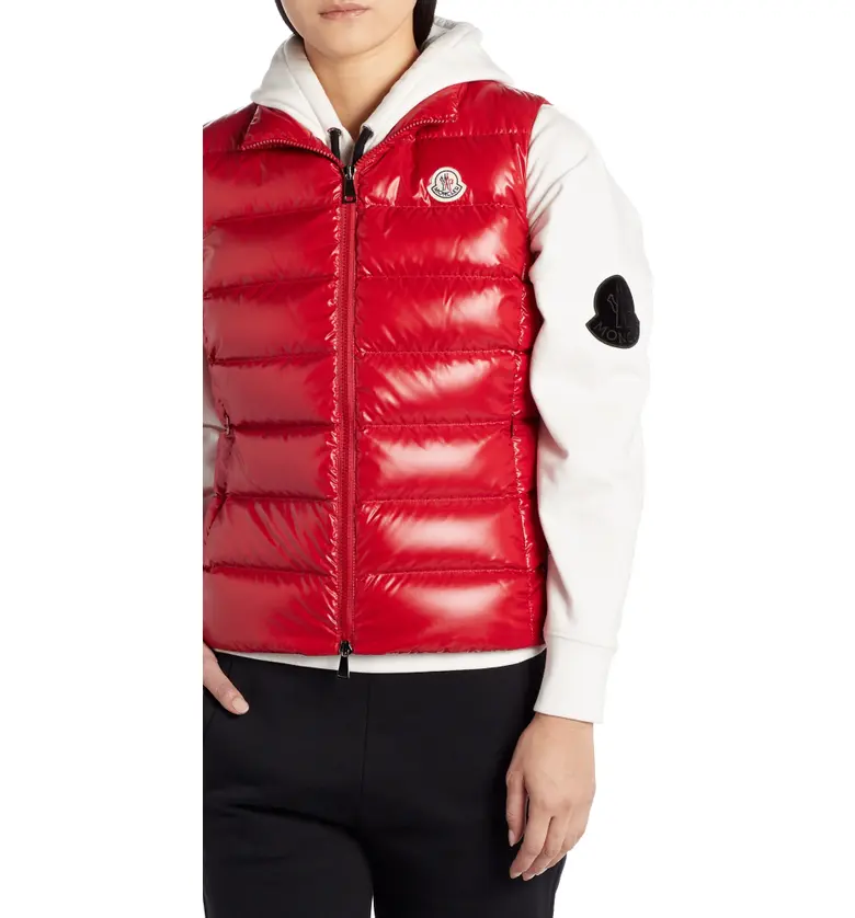 몽클레르 Moncler Ghany Short Shiny Nylon Down Vest_RED