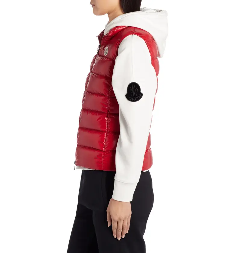 몽클레르 Moncler Ghany Short Shiny Nylon Down Vest_RED