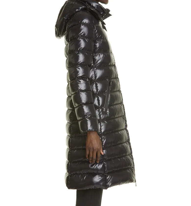 몽클레르 Moncler Moka Water Resistant Long Hooded Down Puffer Parka_BLACK