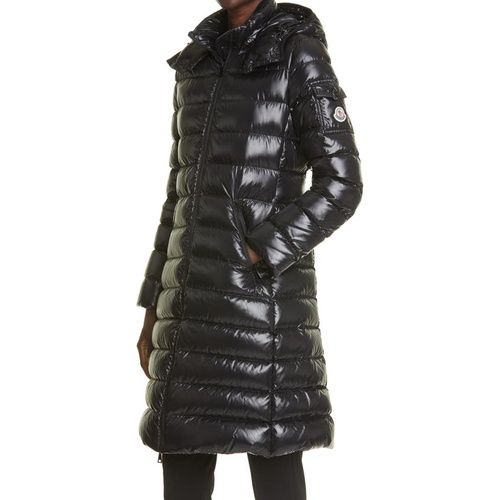 몽클레르 Moncler Moka Water Resistant Long Hooded Down Puffer Parka_BLACK