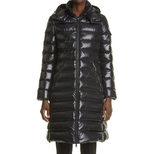 몽클레르 Moncler Moka Water Resistant Long Hooded Down Puffer Parka_BLACK