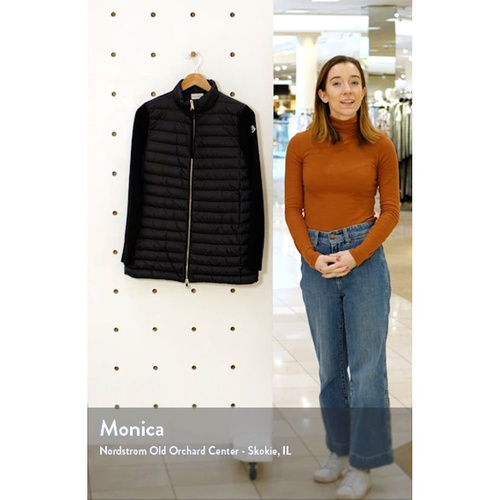 몽클레르 Moncler Quilted Down & Wool Long Cardigan_Black