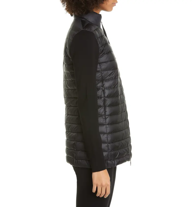 몽클레르 Moncler Quilted Down & Wool Long Cardigan_Black
