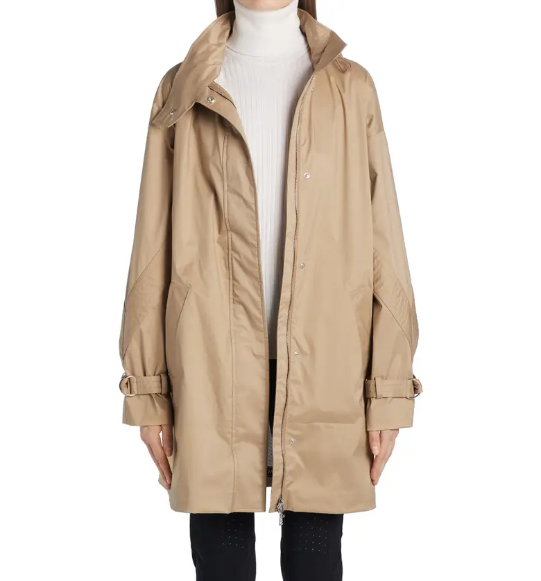 Moncler Water Resistant Parka with Removable Hood_OPEN BROWN