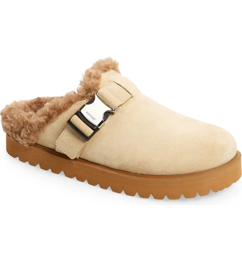 몽클레르 Moncler Mon Faux Shearling Mule_BROWN