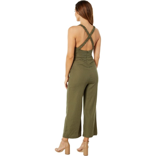  MONROW Linen Racer Jumpsuit