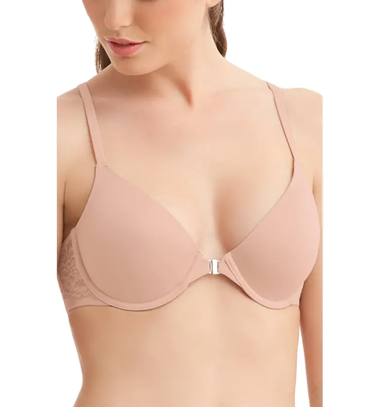 Montelle Intimates Racerback Lace T-Shirt Bra_BEIGE