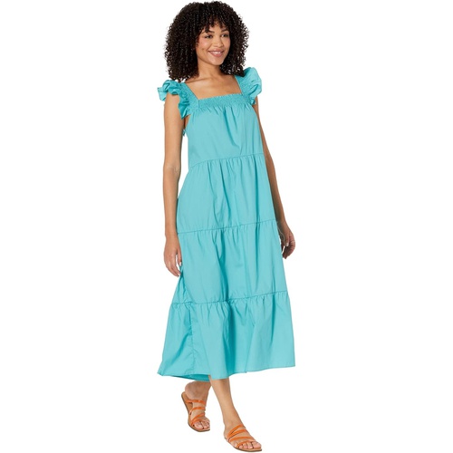  MOON RIVER Square Neck Tiered Dress