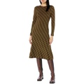 MOON RIVER Grid Print Midi Sweaterdress