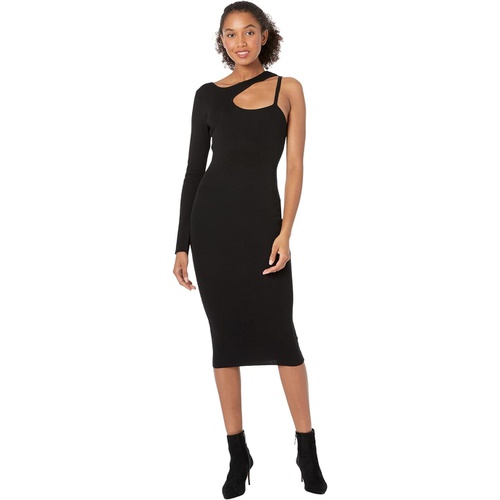  MOON RIVER Cutout Fitted Midi Sweaterdress