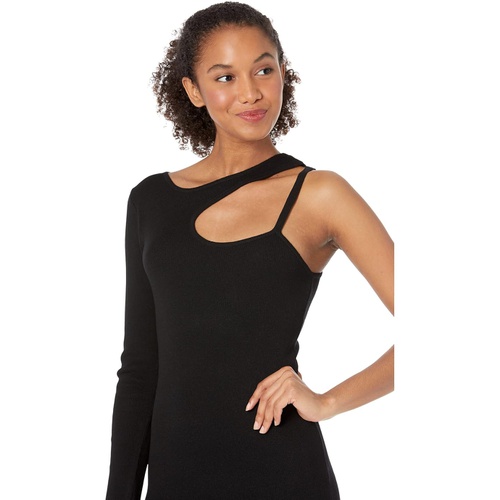  MOON RIVER Cutout Fitted Midi Sweaterdress