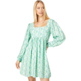 MOON RIVER Long Puff Sleeve Floral Dress