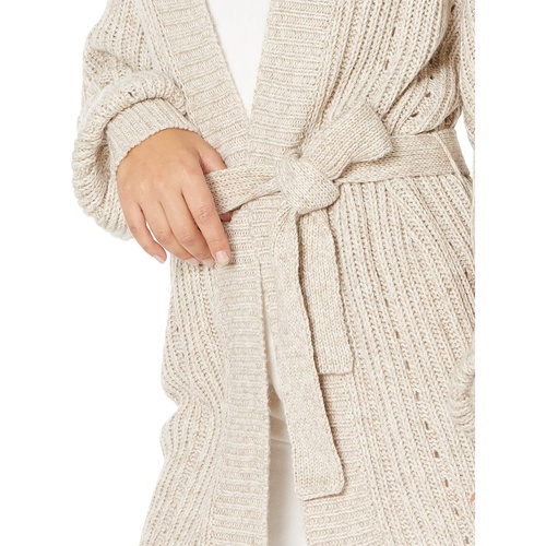  MOON RIVER Cardigan with Collar and Tie Waist