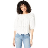 MOON RIVER Embroidered Poplin Blouse