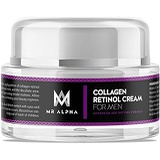 MR ALPHA Face Cream With Collagen Retinol for Men, 30 mL - Anti-Aging Skin Care Day and Night Cream for Firming, Toning, and Tightening Skin, Diminishes Fine Lines, Wrinkles - Made In USA b