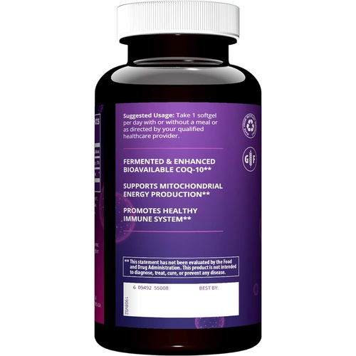  MRM Nutrition COQ-10 100mg Naturally derived Heart Health Antiodidant Enhanced Bioavailability Gluten-Free 120 Servings