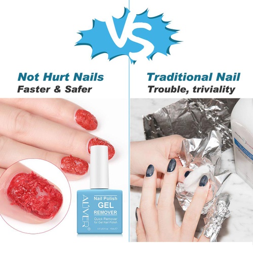  MURARA Magic Nail Polish Remover, Professional Fast Removes Soak-Off Gel Nail Polish within 3-5 Minutes, Protect Your Nails,15Ml（2PCS）