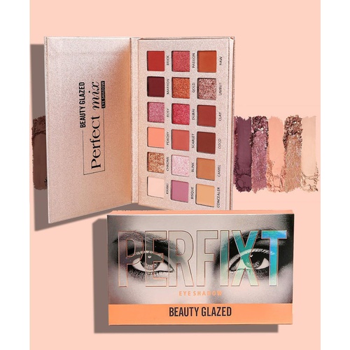  MYUANGO Eyeshadow Makeup Palette Neutral New Nude Shimmery High Pigmented Palette 18 Matte Shimmer Glitter Long Lasting Burgundy Earth Tones Waterproof Eye Shadow Pallete Sweatproof