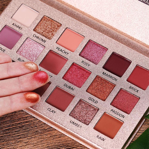  MYUANGO Eyeshadow Makeup Palette Neutral New Nude Shimmery High Pigmented Palette 18 Matte Shimmer Glitter Long Lasting Burgundy Earth Tones Waterproof Eye Shadow Pallete Sweatproof