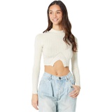 Madden Girl Mock Neck Cutout Front Pullover