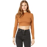 Madden Girl Cutout Cinched Mock Neck Top