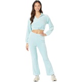 Madden Girl Velour Polo Set with Wide Leg Pants