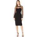 Maggy London Mystic Crepe Cocktail Sheath with Mesh Illusion Sleeve