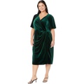 Maggy London Plus Size Velvet Wrap Dress