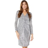 Maggy London Long Sleeve Twist Front Sequin Dress