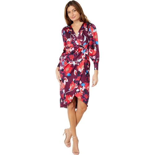  Maggy London Long Sleeve Wrap Dress