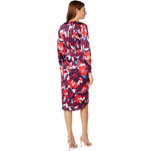  Maggy London Long Sleeve Wrap Dress