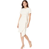 Maggy London Short Sleeve Sheath Dress with Draped Side Detail