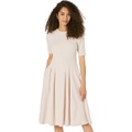 Maggy London Scuba Crepe Pleated Midi Dress