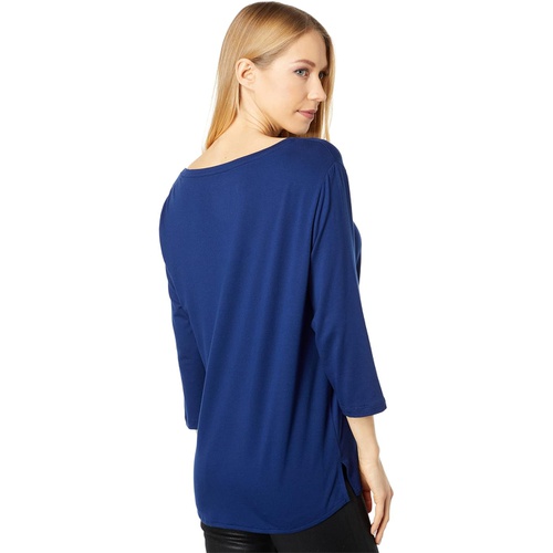  Majestic Filatures Soft Touch Semi Relaxed 3u002F4 Sleeve Boatneck Tee