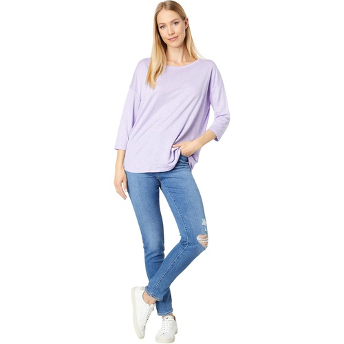  Majestic Filatures Stretch Linen Semi Relaxed 3u002F4 Sleeve Boatneck Tee
