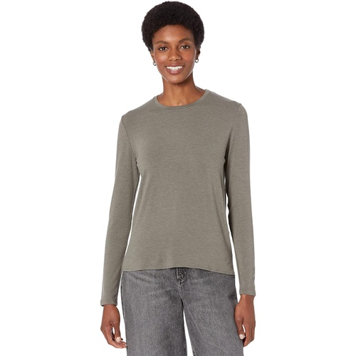  Majestic Filatures Soft Touch Long Sleeve Semi Relaxed Crew Neck with Side Slits