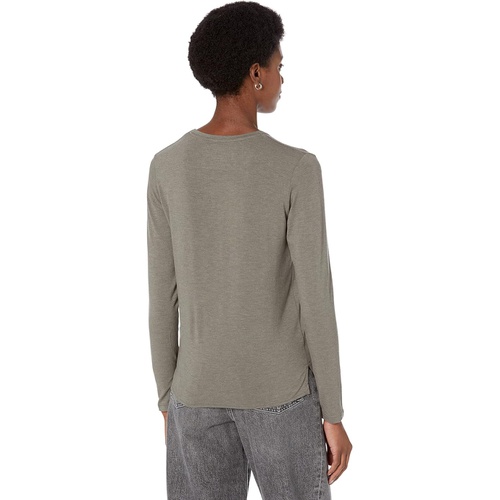  Majestic Filatures Soft Touch Long Sleeve Semi Relaxed Crew Neck with Side Slits