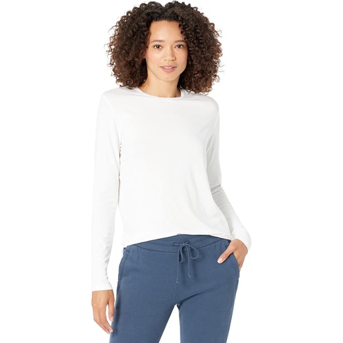  Majestic Filatures Soft Touch Long Sleeve Semi Relaxed Crew Neck with Side Slits